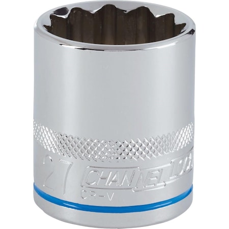 Channellock 1/2 In. Drive 27 mm 12-Point Shallow Metric Socket 397768